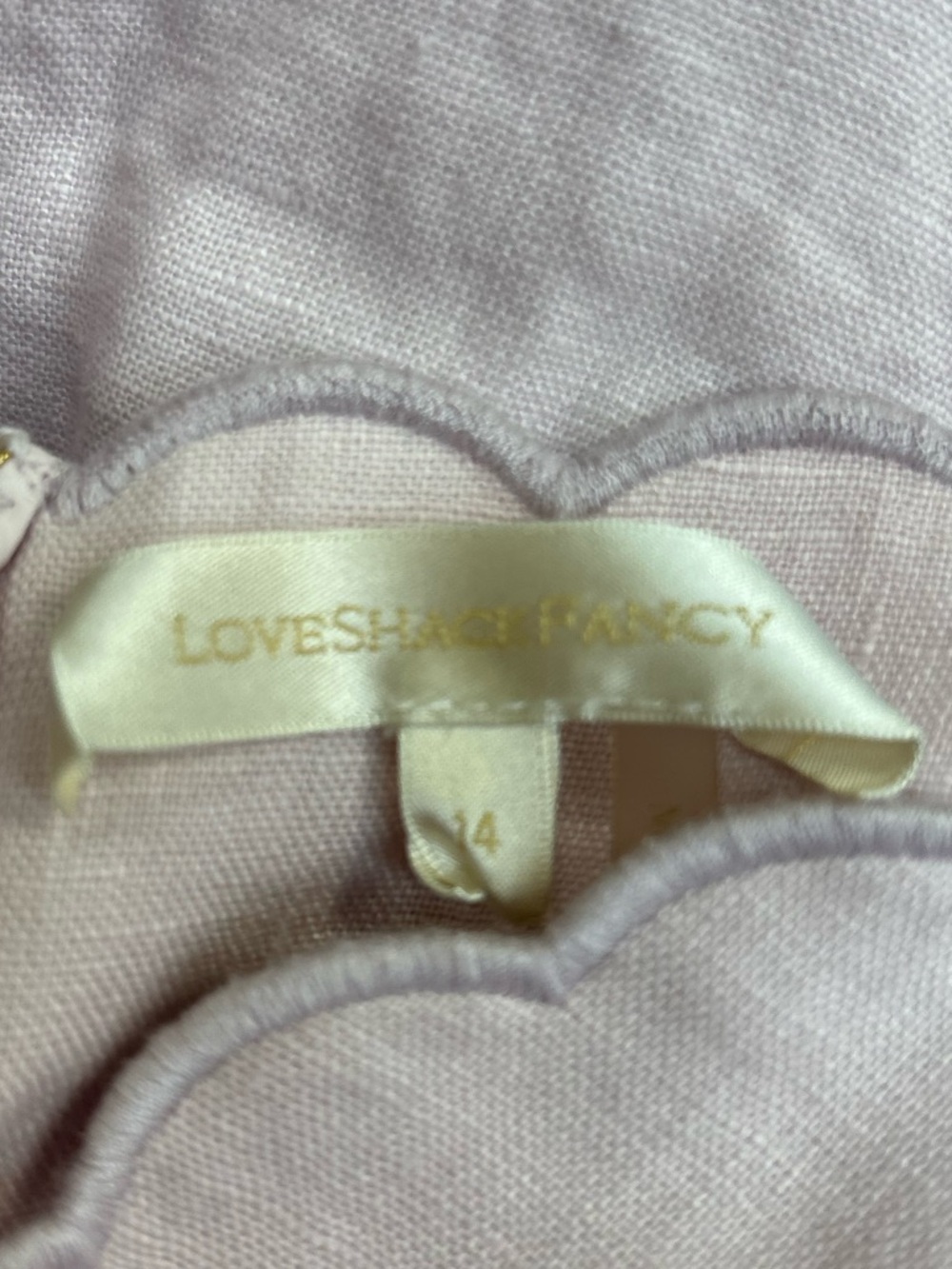 LoveShackFancy Linen Mini Lined Lilac Dress size 14 - Picture 5 of 6